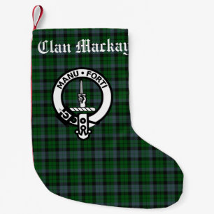 Calcetín Navideño Pequeño Clan Mackay Tartán y placa Escudo