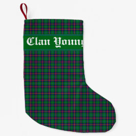 Calcetín Navideño Pequeño Clan Young Tartan Plaid Personalizado
