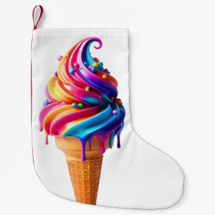 Calcetín Navideño Pequeño Clásico de helado de SlipperyJoe