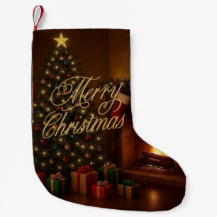 Calcetín Navideño Pequeño Clásico, tradicional Feliz Navidad