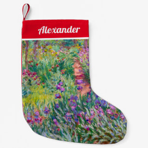 Calcetín Navideño Pequeño Claude Monet - El jardín del Iris en Giverny
