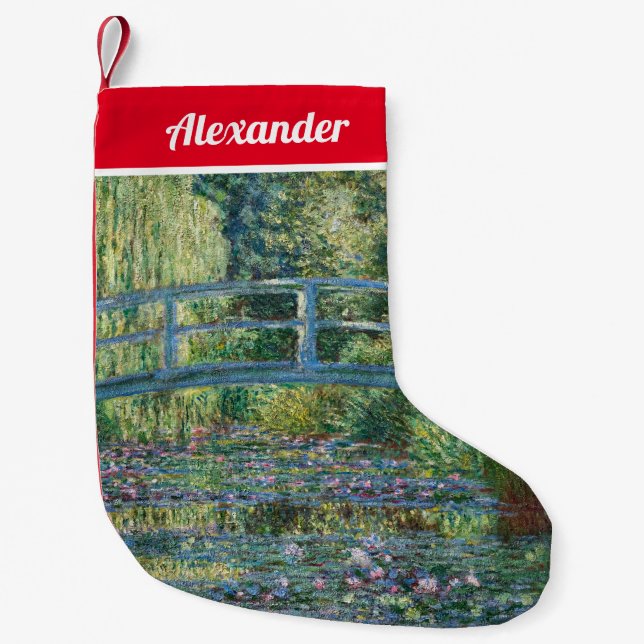Calcetín Navideño Pequeño Claude Monet - estanque de Lily del Agua, Armonía  (Anverso)