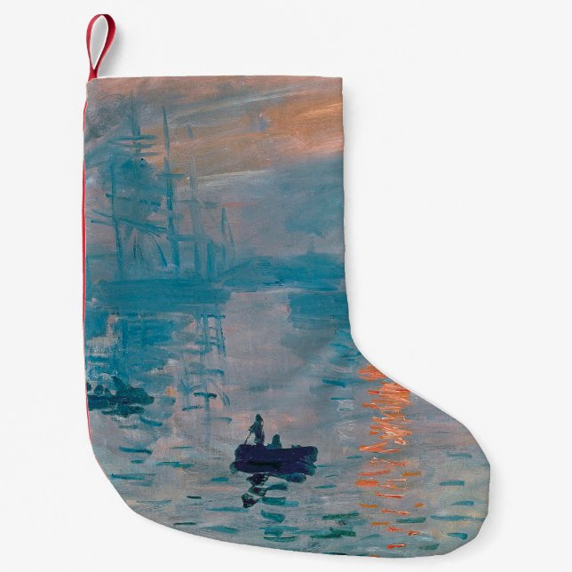 Calcetín Navideño Pequeño Claude Monet Impression Sunrise French (Anverso)