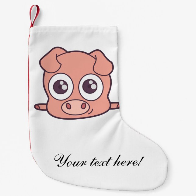 Calcetín Navideño Pequeño Clísico de cerdo (Anverso)