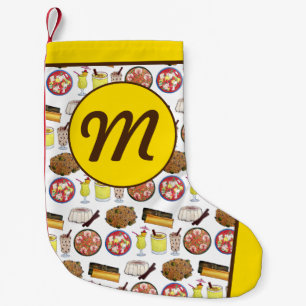 Calcetín Navideño Pequeño Cocina puertorriqueña Pasteles Arroz con Dulce