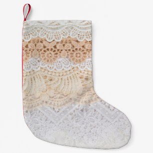 Calcetín Navideño Pequeño Colección de la vía de encaje floral ornamental si
