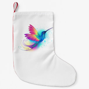 Calcetín Navideño Pequeño Colibrí arcoiris exótica