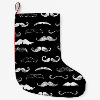 Calcetín Navideño Pequeño Color negro y blanco de bigote de marea de repetic