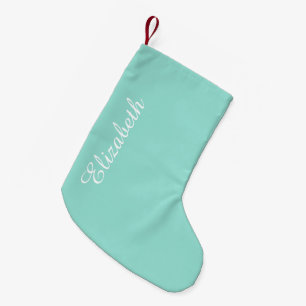 Calcetín Navideño Pequeño Color sólido azul de huevo Robin