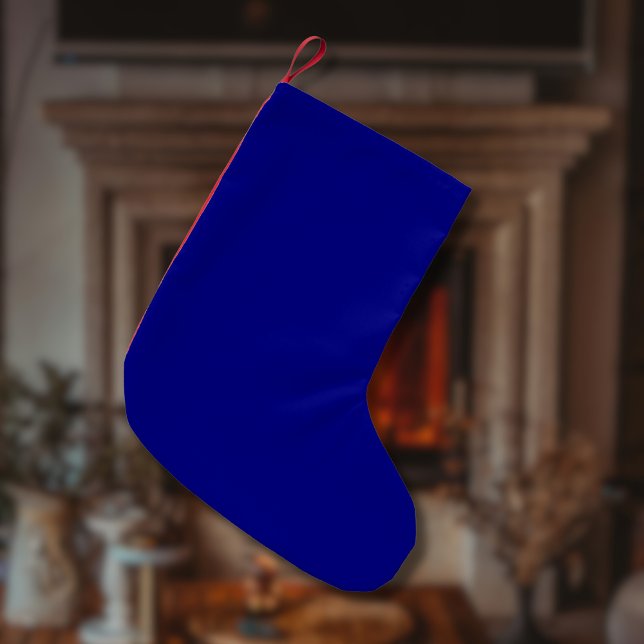 Calcetín Navideño Pequeño Color sólido azul marino | Clásica | Elegante (Subido por el creador)