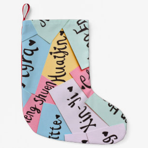 Calcetín Navideño Pequeño Color variado de las tarjetas de nombre