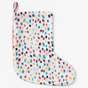 Calcetín Navideño Pequeño Colores de agua de pincel colorido trazos de patró