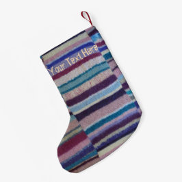 Calcetín Navideño Pequeño colores rayas de punto diseño único vintage divert