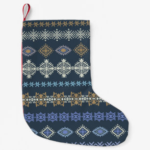 Calcetín Navideño Pequeño Colorido patrón étnico tribal sin fisuras