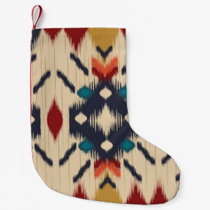 Calcetín Navideño Pequeño Colorido patrón étnico tribal sin fisuras