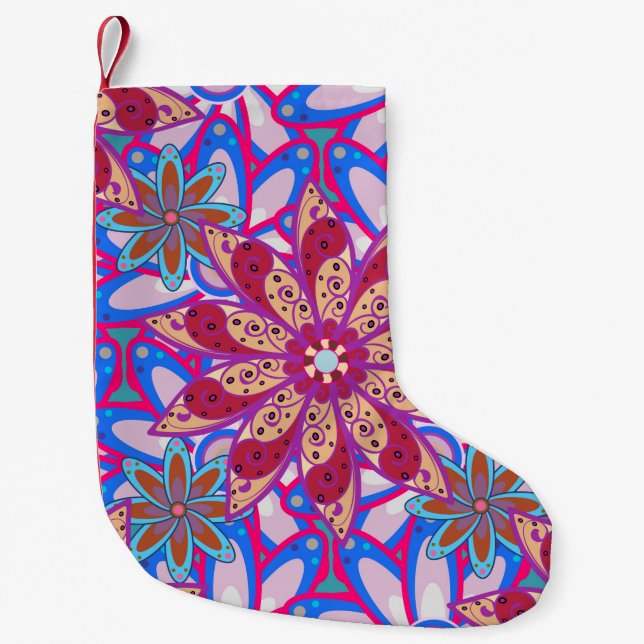 Calcetín Navideño Pequeño Colour Spring Theme seamless pattern Background. C (Anverso)