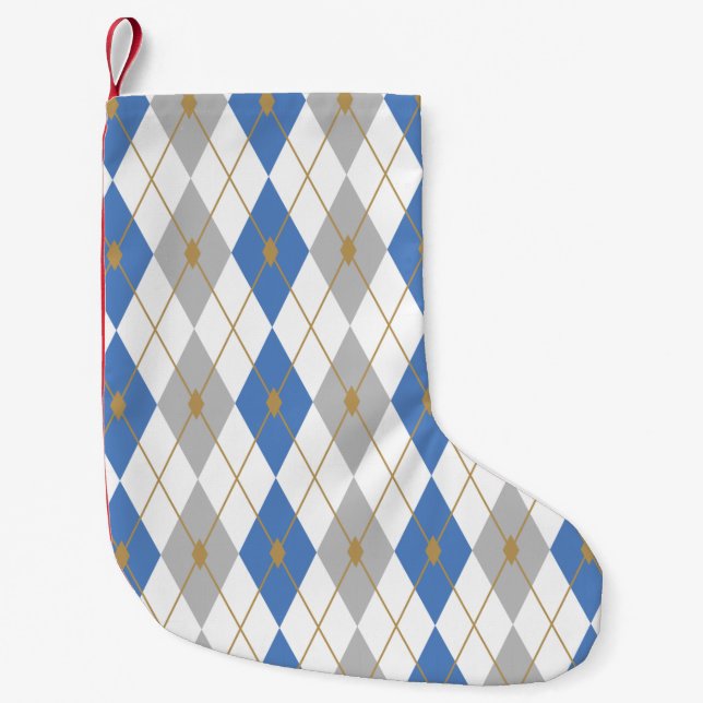 Calcetín Navideño Pequeño Combinación de colores Rhombus 2 (Anverso)