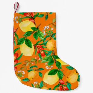 Calcetín Navideño Pequeño combinación de fondo de ilustracion de acuarela tr