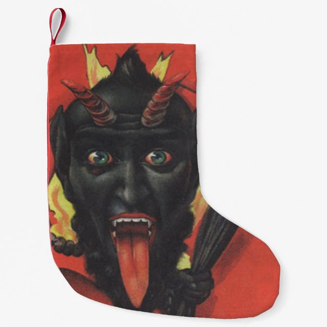 Calcetín Navideño Pequeño Conmutador Red Krampus (Anverso)