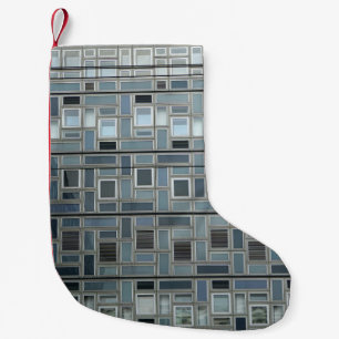 Calcetín Navideño Pequeño Construcción de pintura en pared gris