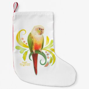Calcetín Navideño Pequeño Conuro de la mejilla verde piña