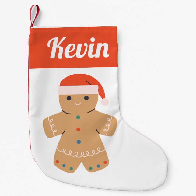 Calcetín Navideño Pequeño Cookies de Gingerbread (Anverso)