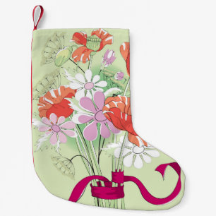 Calcetín Navideño Pequeño Coppies De Cinta: Daisy Bouquet.