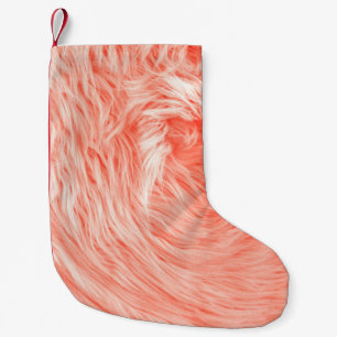 Calcetín Navideño Pequeño Coral Fluffy Fur: Tendencia 2019.