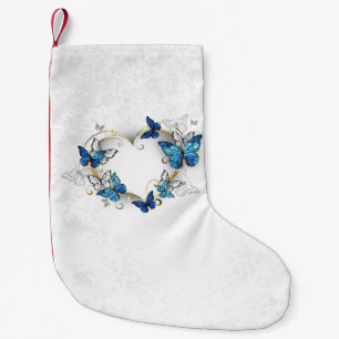 Calcetín Navideño Pequeño Corazón de joyas con mariposas Morfo