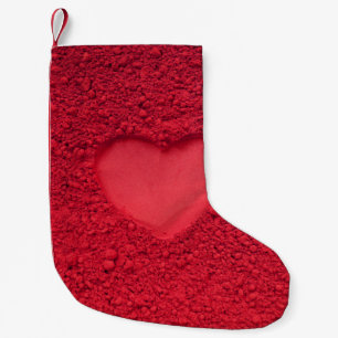 Calcetín Navideño Pequeño Corazón de la Sombra de Ojos Rojos: Textura Cosmét