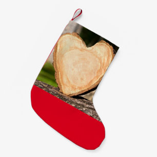 Calcetín Navideño Pequeño corazón de madera navidades pequeños caldo