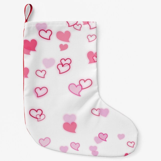 Calcetín Navideño Pequeño Corazones (Anverso)