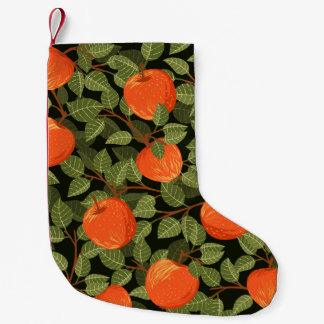 Calcetín Navideño Pequeño Cosecha de Apple: Verde deja vintage