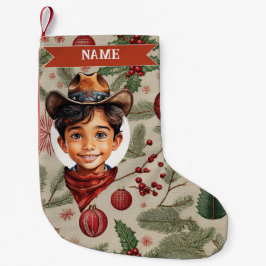 Calcetín Navideño Pequeño Cowboy Christmas Stocking