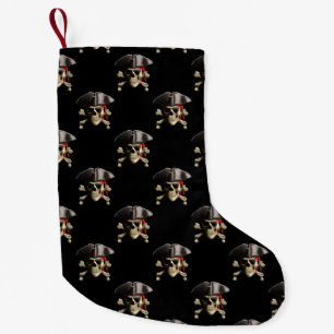 Calcetín Navideño Pequeño Cráneo y gorra del pirata
