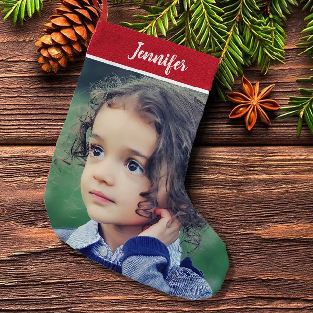 Calcetín Navideño Pequeño Crea tus propios navidades de fotos completos pers (Create your own personal full photo christmas small christmas stocking.)