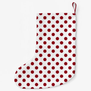 Calcetín Navideño Pequeño Crimson Red Polka Doce Círculos