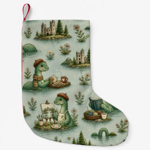 Calcetín Navideño Pequeño Criptídeos Acogedores Nessie Monstruo del Lago Nes