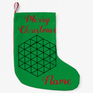 Calcetín Navideño Pequeño Cubo Thunder_Cove geométrico 3D