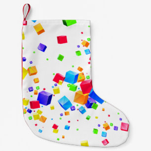 Calcetín Navideño Pequeño Cubos coloreados 1
