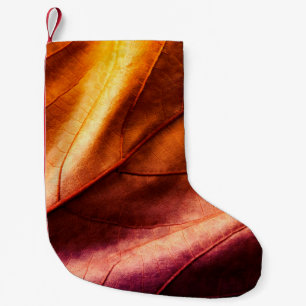 Calcetín Navideño Pequeño Cuero de cuero marrón, textualero, abstracto, anti