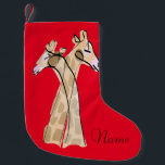 Calcetín Navideño Pequeño Cuidada pareja de jirafa Thunder_Cove<br><div class="desc">2 tiernas adorables con el cuello entrelazadas como parejas románticas. Buena manera de mostrar cómo te sientes acerca de tu esposa,  esposo,  novia,  novio,  etc.,  personalizar con tu propio saludo,  nombre,  mensaje,  etc.</div>