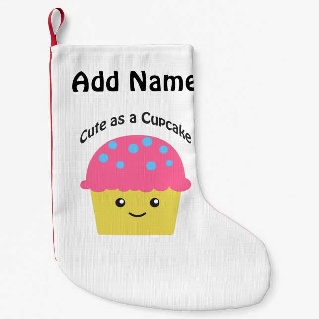 Calcetín Navideño Pequeño Cupcake (Anverso)