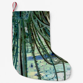 Calcetín Navideño Pequeño Curvas azules