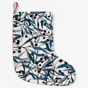 Calcetín Navideño Pequeño Curvas naturales de mano floral