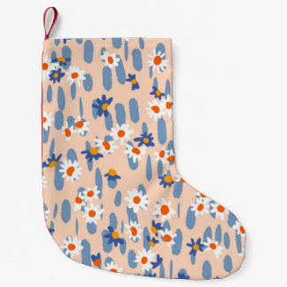 Calcetín Navideño Pequeño Cute botanical seamless pattern. Small daisies sca