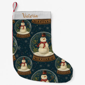 Calcetín Navideño Pequeño Cute Christmas Snowman Stocking