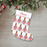 Calcetín Navideño Pequeño Cute Llama Con Navidades feos y graciosos suéter<br><div class="desc">Funny Navidades de vacaciones de invierno colgando medias con una Llama usando un suéter nórdico "feo" Navidades. En realidad,  creemos que es bastante lindo. Agregue su nombre personalizado u otro texto anterior. Hace a los amantes de las calzas y/o los animales y de las Llamas perfectos.</div>