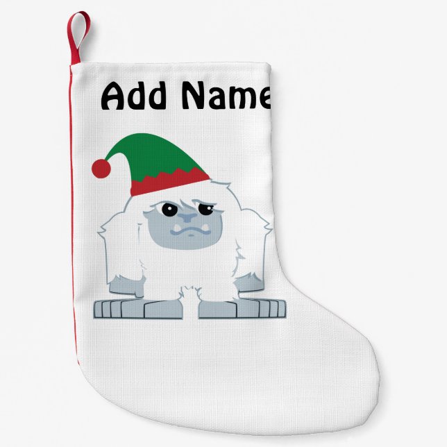 Calcetín Navideño Pequeño Cute Navidades Elf Yeti (Anverso)
