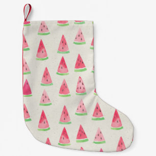 Calcetín Navideño Pequeño Cute sandía: acuarela sin costura.